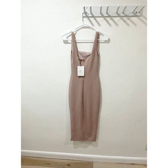 Nookie NWT Revolve Blush Pink Rendevous Square Neck Bodycon Midi Dress - Picture 5 of 12